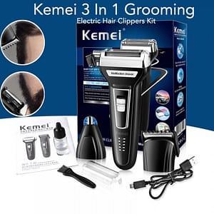 Kemei 3 In 1 Rechargeable Hair Clipper USB Charger 1