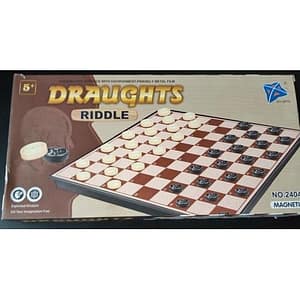 Portable Travel Family Kids Magnetic Draught Riddle Checkers Board Game & Toy 1