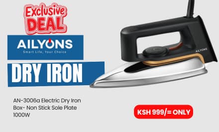 AILYONS AN 3006a Electric Dry Iron Box Non Stick Sole Plate 1000W (1YR WRTY)