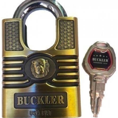 Buckler Fortified Hardened Padlock Antic Gold. 1