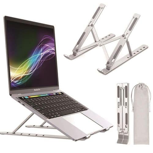 Foldable Laptop Stand Tablet Stand Portable Adjustable Aluminum Alloy Silver 1