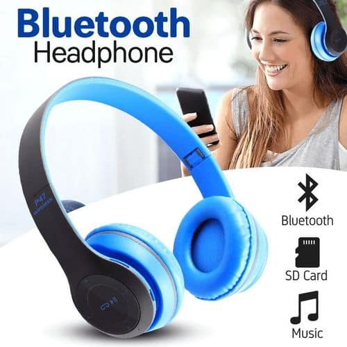 P47 Bluetooth 4.2 Headphone Wireless Earphone Hands Free Music Headset Blue 1
